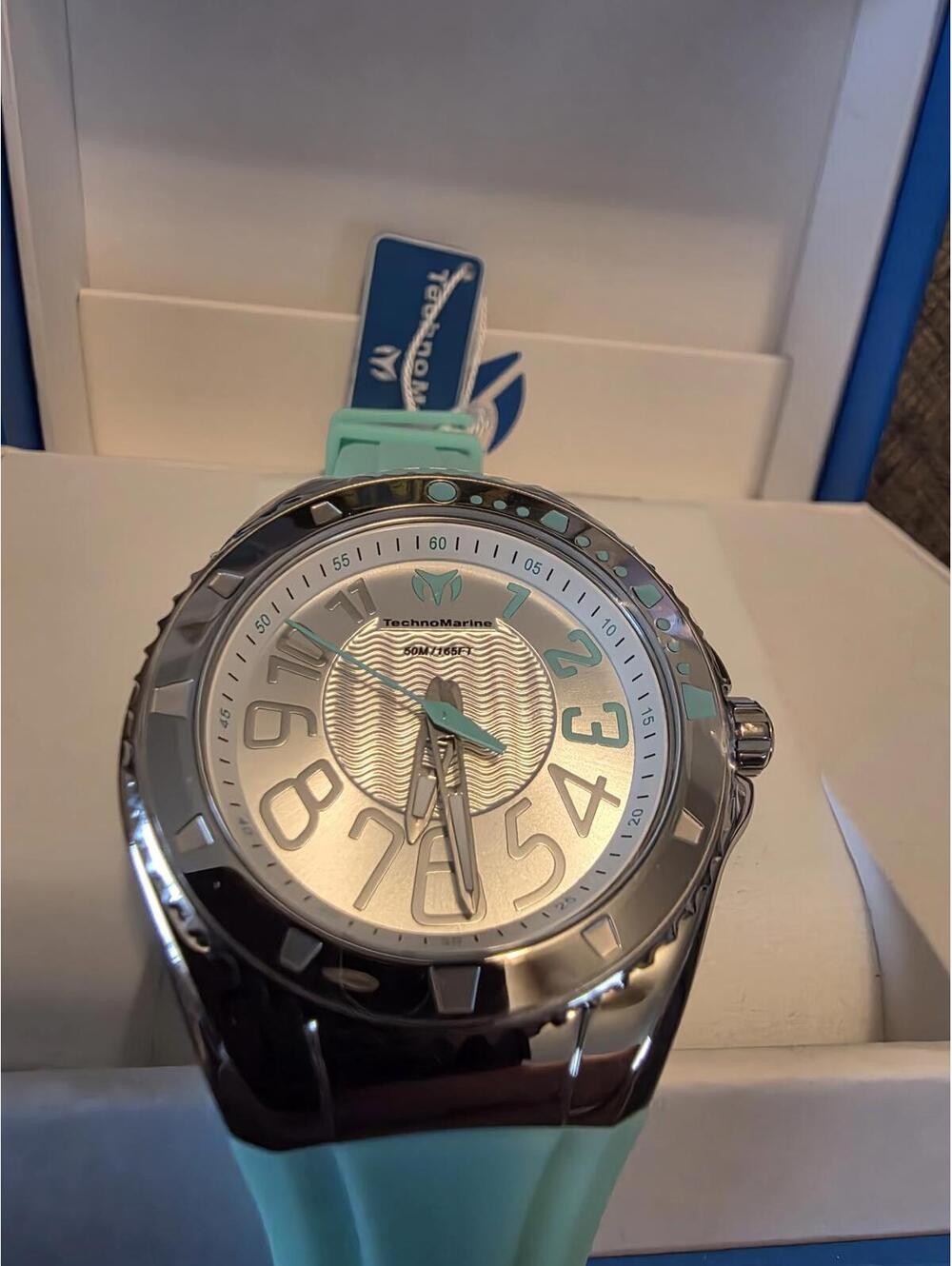 Invitica Techno Marine Model TM 225037 Watch aqua blue green